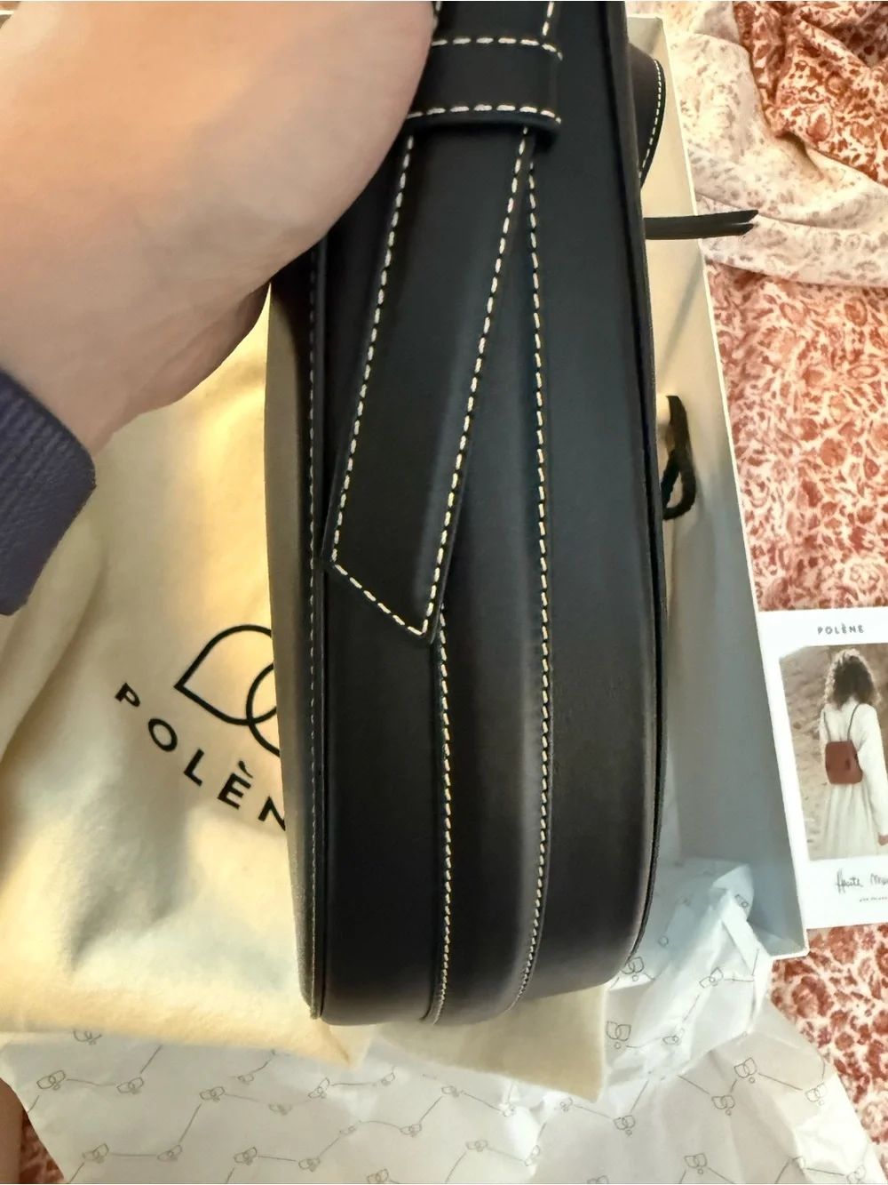 Polene Numero Dix Hobo in Smooth Black